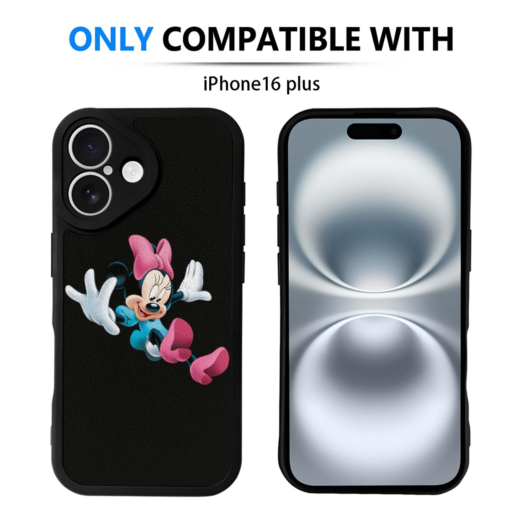（画像用） ミッキーマウス Mickey Mouse 【iPhone 16シリーズ対応】シリコンスマホケース（レザー調） 材質：シリコン